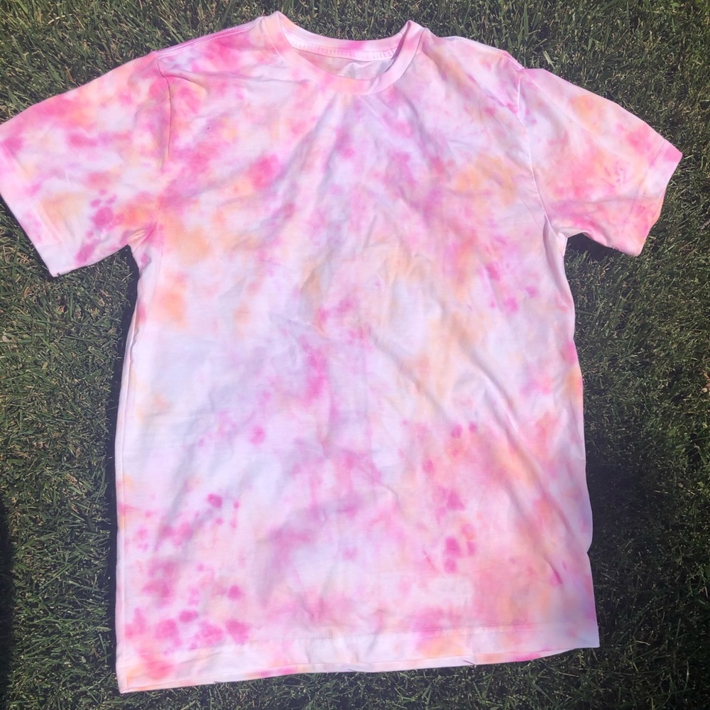 Pink and orange combo tie dye shirt